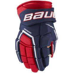 Bauer Supreme 3S Pro Gloves - SENIOR -Hockey Shop Online Bauer Supreme 3S Pro Gloves Navy Red White