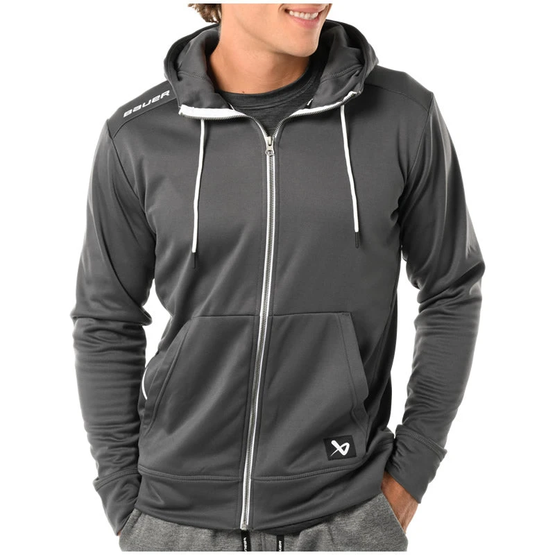 Bauer Team Fleece Grey Zip Hoodie 1 Bauer Team Fleece Grey Zip Hoodie